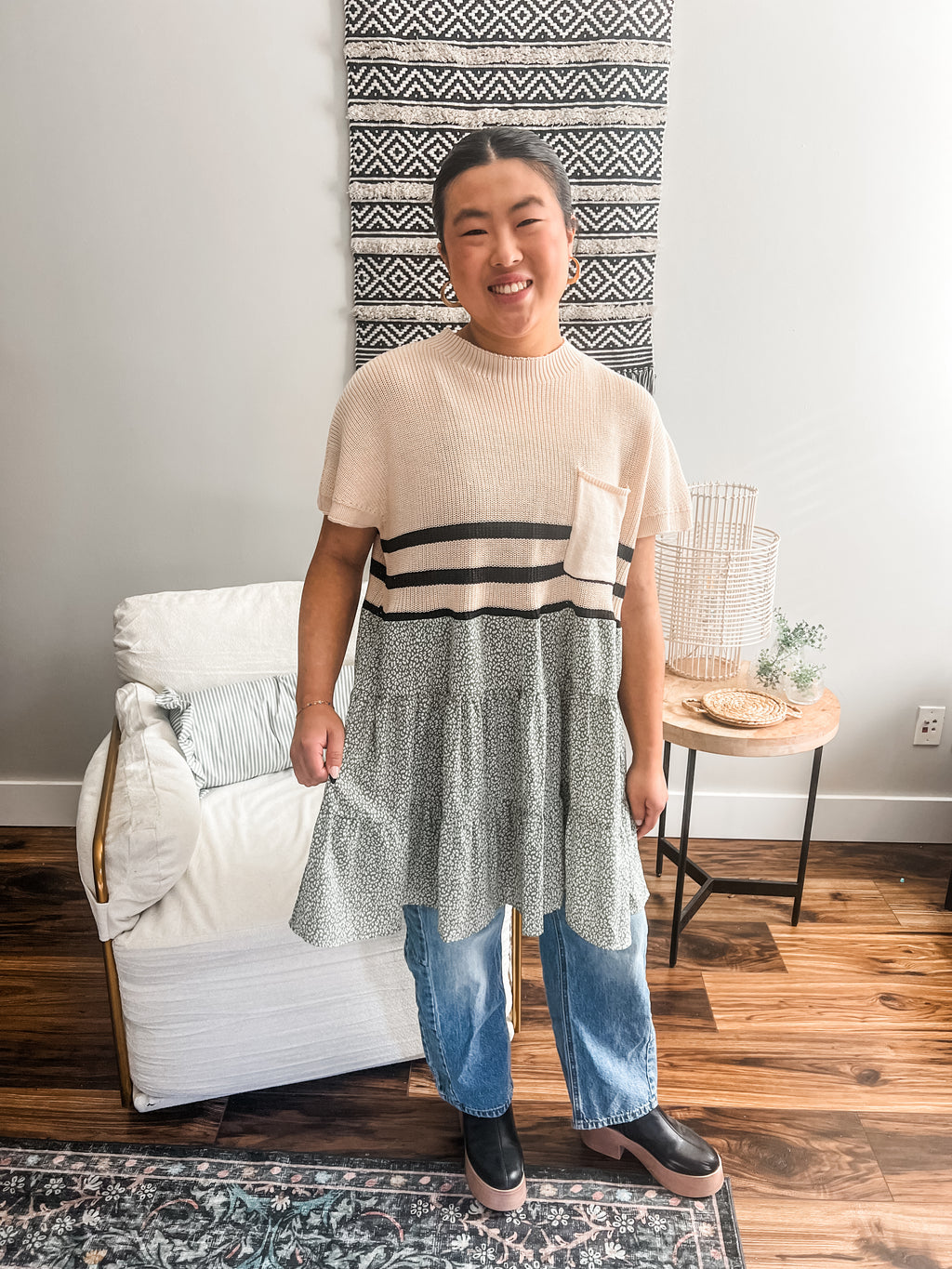 Coffee Run Colorblock Tunic