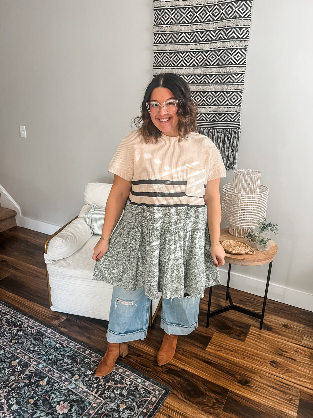 Coffee Run Colorblock Tunic