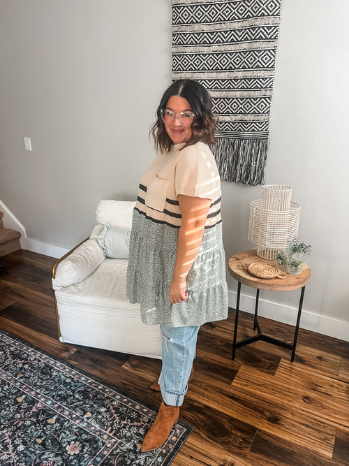 Coffee Run Colorblock Tunic