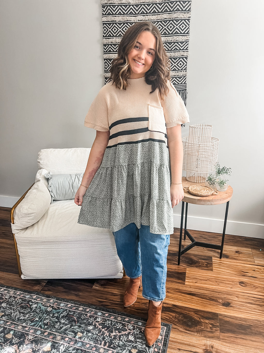 Coffee Run Colorblock Tunic