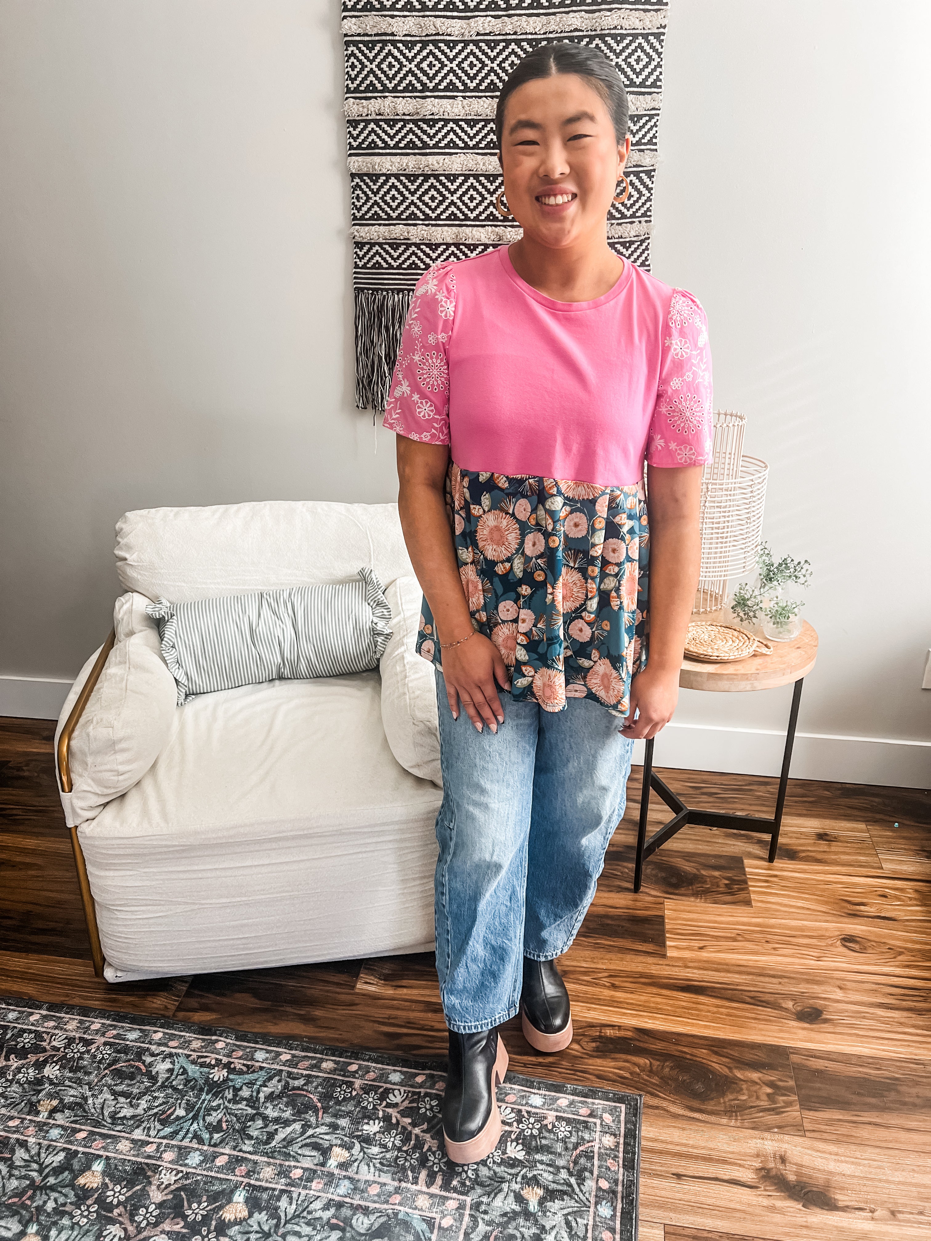 Pink Petals Babydoll Top